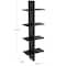 15" x 44" Shelf Black Wood Handmade Wall Hanging Shelf